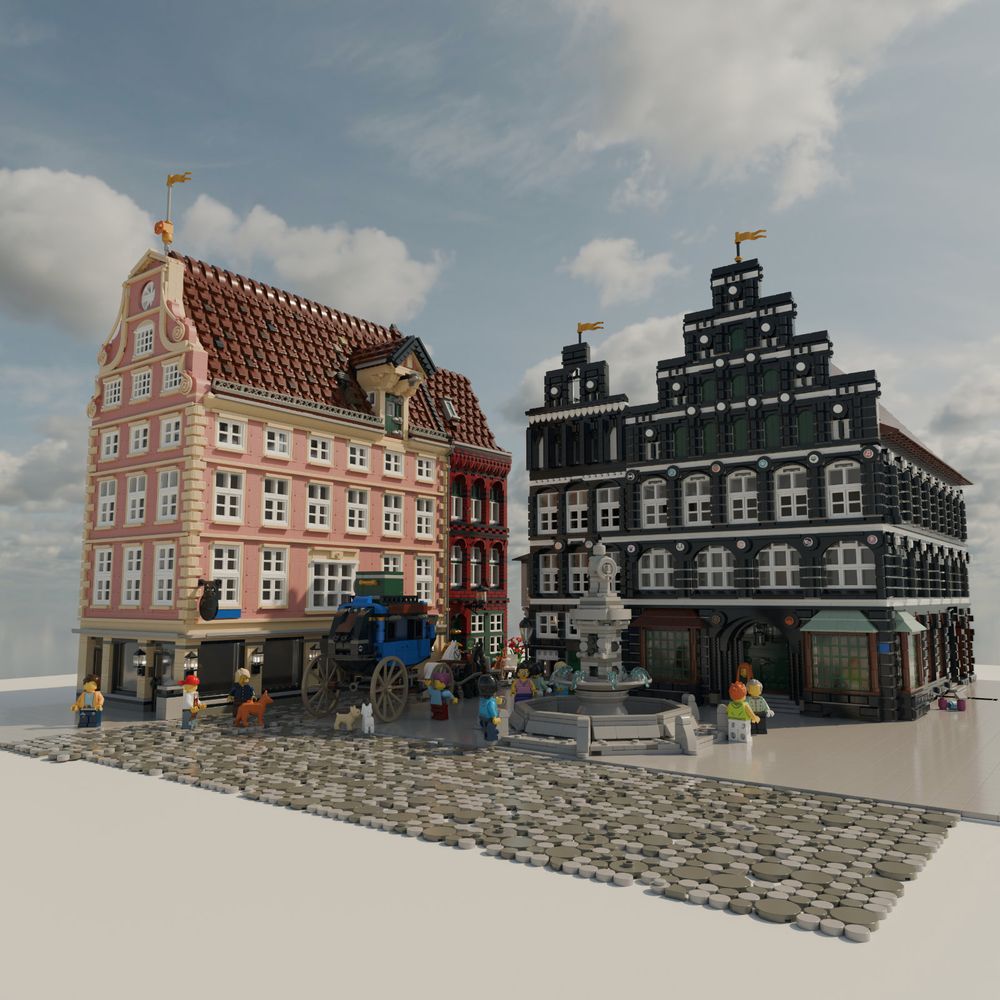 Custom LEGO model of buildings in Lüneburg, Germany, by Benjamin Albrecht from albrick.de
