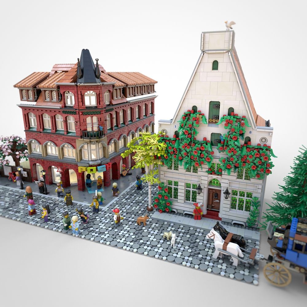 Custom LEGO model of buildings in Lüneburg, Germany, by Benjamin Albrecht from albrick.de
