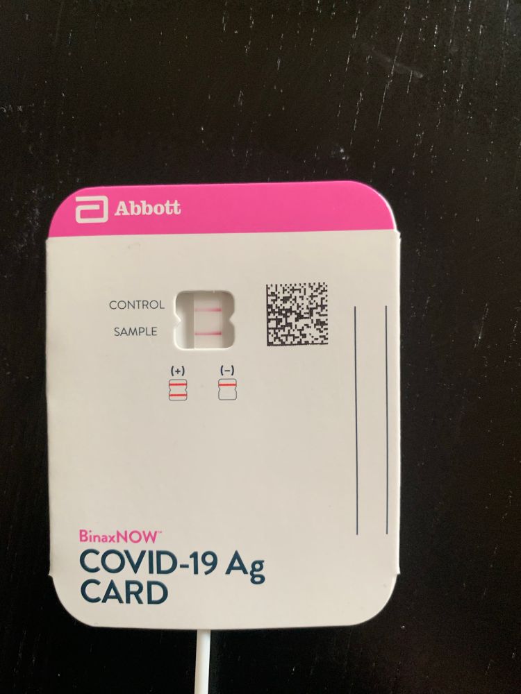 Photo of a positive covid test. 