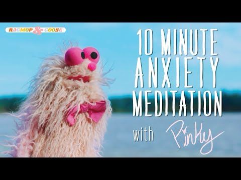 10 Minute Anxiety Meditation with Pinky 🌸 | Ragmop & Goose | Mindful Meditation