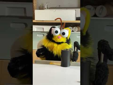 Cat Bee is just a cat. Also the bowl wasn’t empty, you could just see the bottom of it #cat #puppet