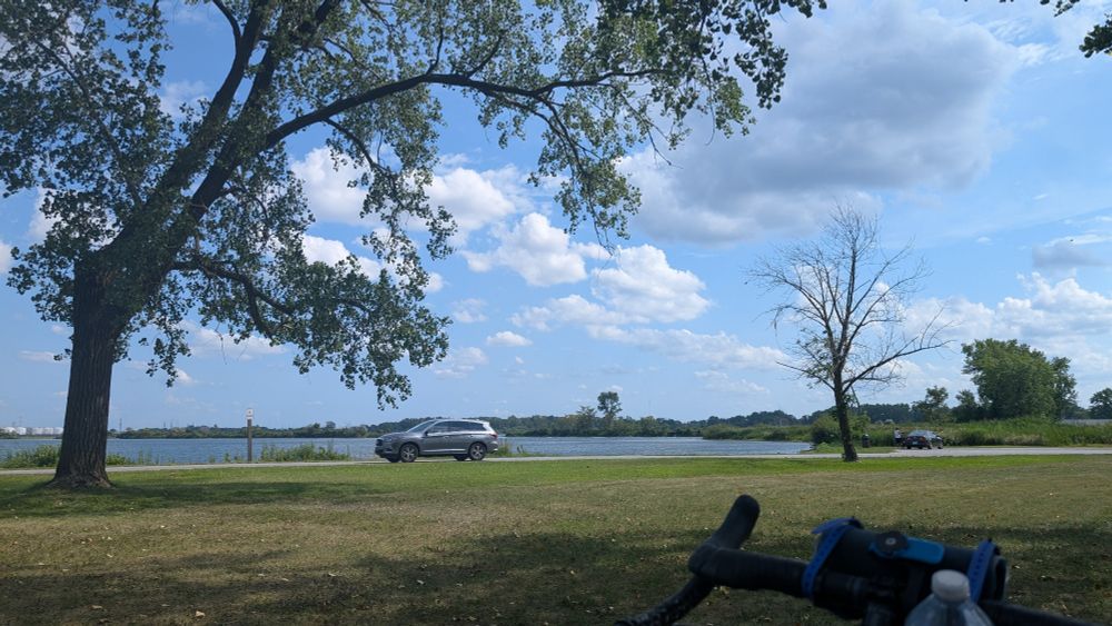 Recreational area along Wolf Lake. 