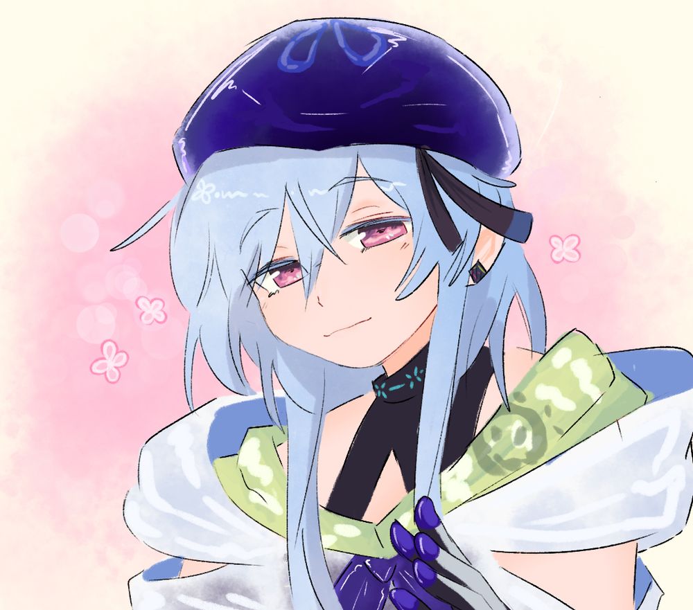 Drawing of Mizuki from arknights he is cute 