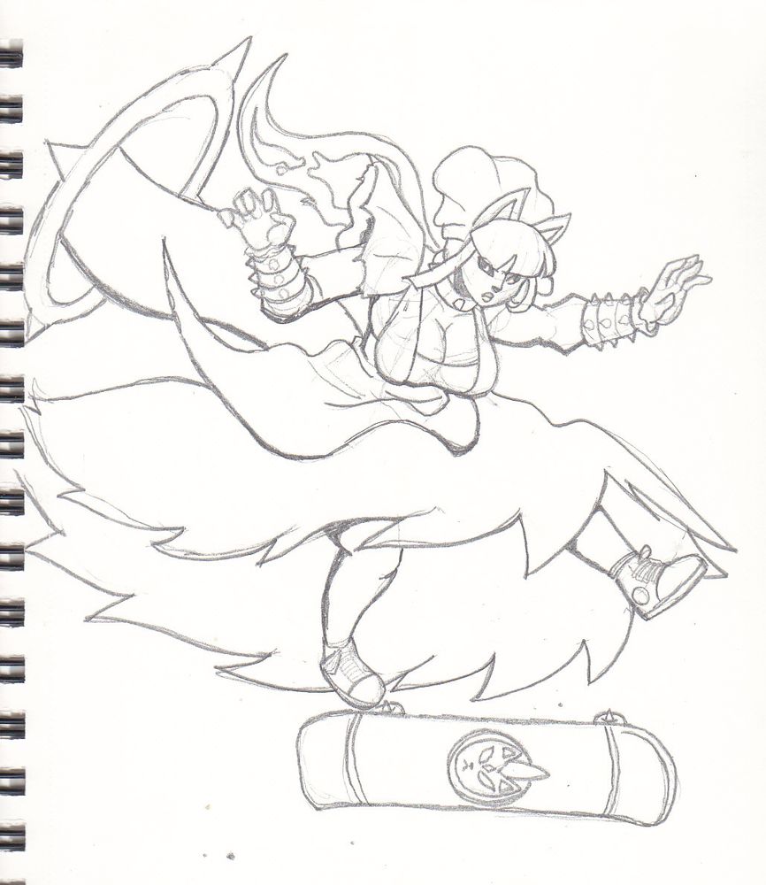 skateboarding fox maid