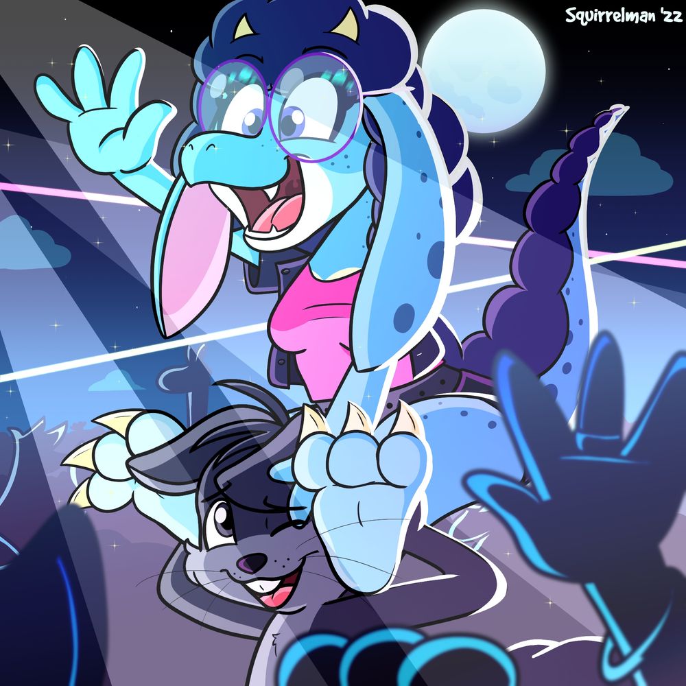 Me and Sazzy at a concert. I'm holding her up on my shoulders as she screams in excitement for the band. Squirrelman 2022.