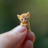 Tiny tiny kitten tinier than a pinky finger in someone’s hands