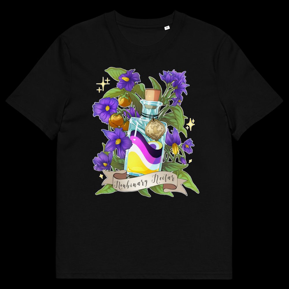 Organic cotton T-Shirt with Pride Potion design (Nonbinary Nectar)