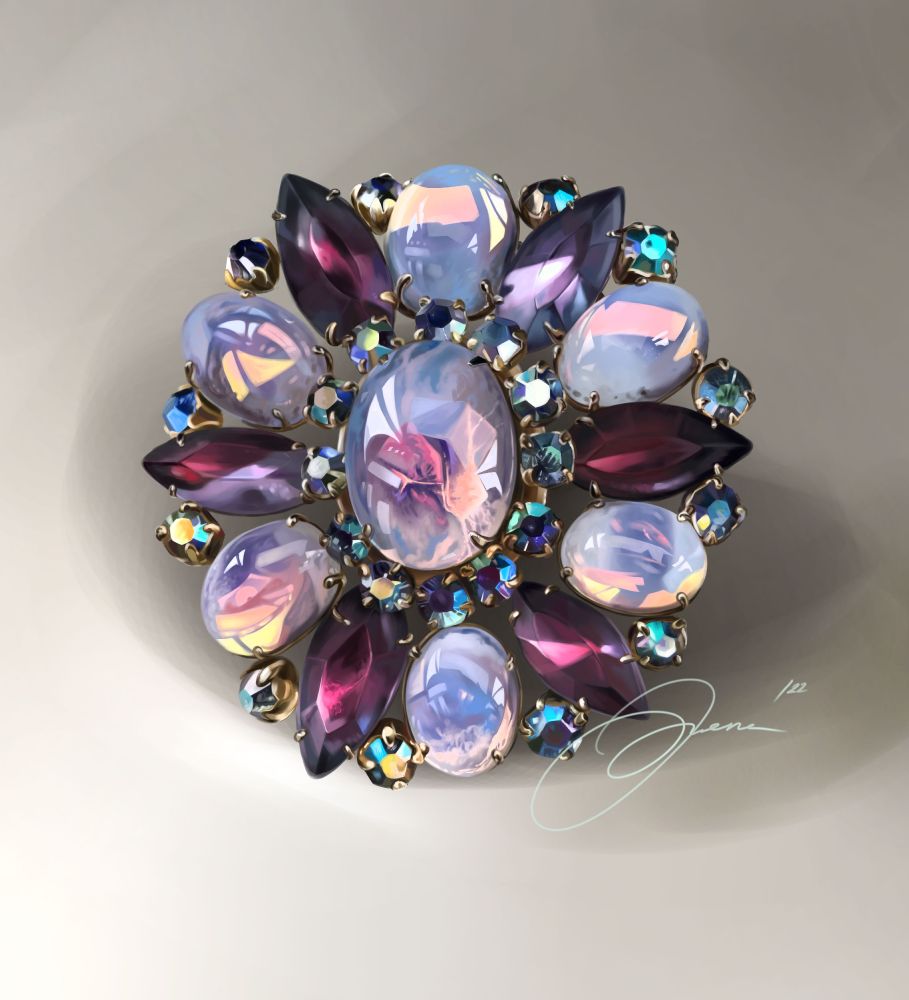 Painting of a brooch