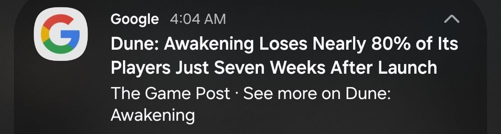 Dune Awakening loses 80% of players after 7 weeks.