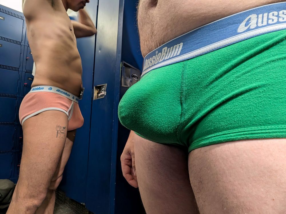 Sean in green, Jay in peach