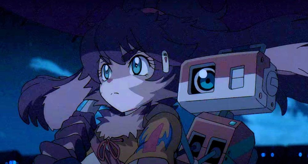 Lop, a bunny girl from Star Wars Visions, and her droid