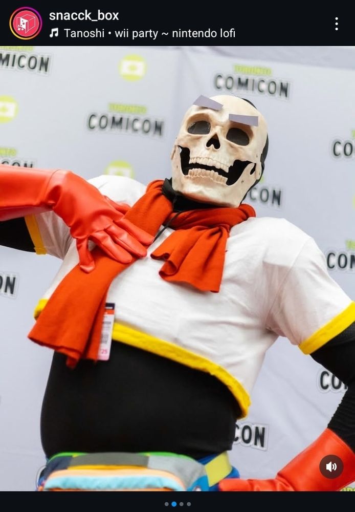 Cosplay of Papyrus the skeleton from Undertale. Taken from snacck_box's instagram page but it's MEEEEEEEE!