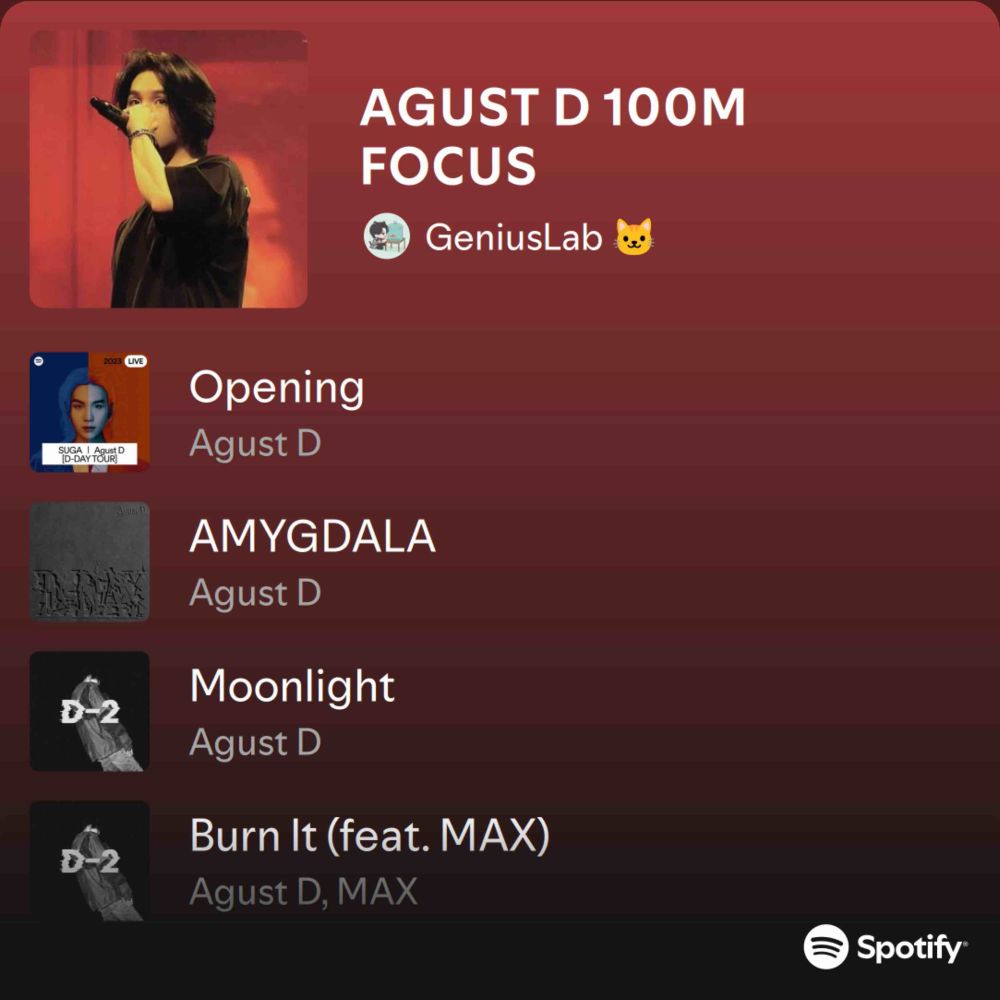 AGUST D 100M FOCUS