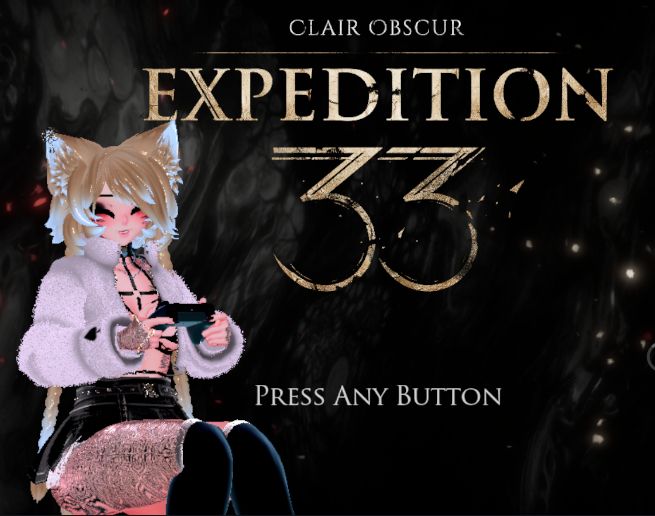 A thumbnail of vtuber-Tmiah smiling in front of the Expedition 33 title screen