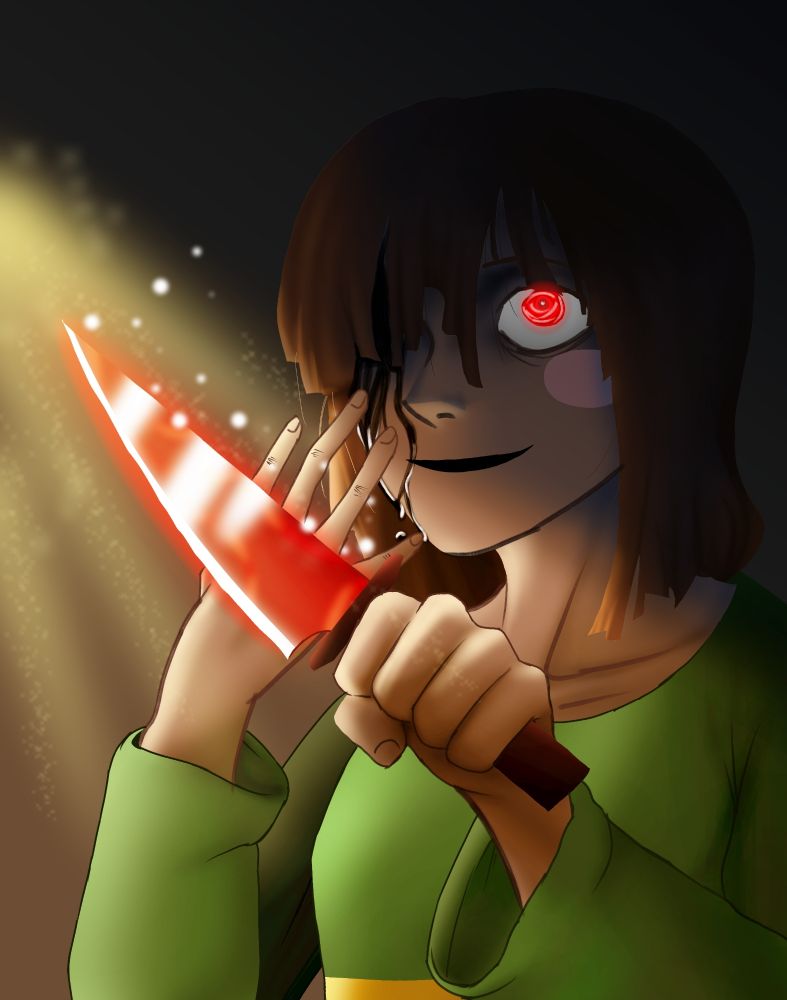 Chara Dreemurr é uma Personagem do Jogo Undertale, um tanto misteriosa e com muitas Teorias em cima dela por contas dos eventos do jogo.

Na época eu queria fazer uma decidi Arte que eu realmente me orgulhasse e escolhi Chara pra isso (com meus HCs e visão dela da Época), queria passar o que eu tinha em mente pra uma Ilustração, queria dar pra quem visse medo da Personagem e dei meu máximo pra isso tanto que existem essa e mais outra versão dela anterior a essa que tinha feito no mesmo Ano, é minha Arte Preferida e eu realmente me Orgulho dela, essa Arte é muito foda