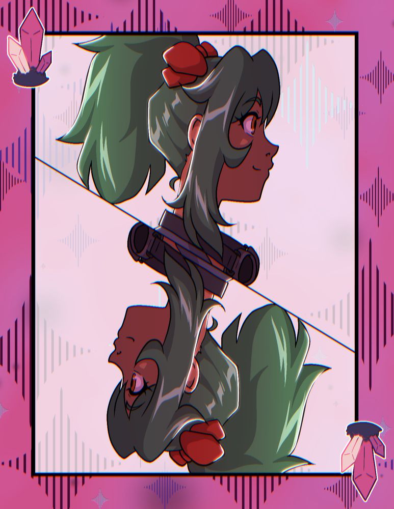 ArtFight attack for Afogatochemist of their character Phantom in the style of a playing card bust