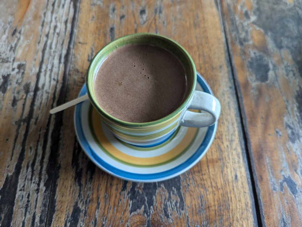 photo of a cup of artisanal hot chocolate made in El Salvador