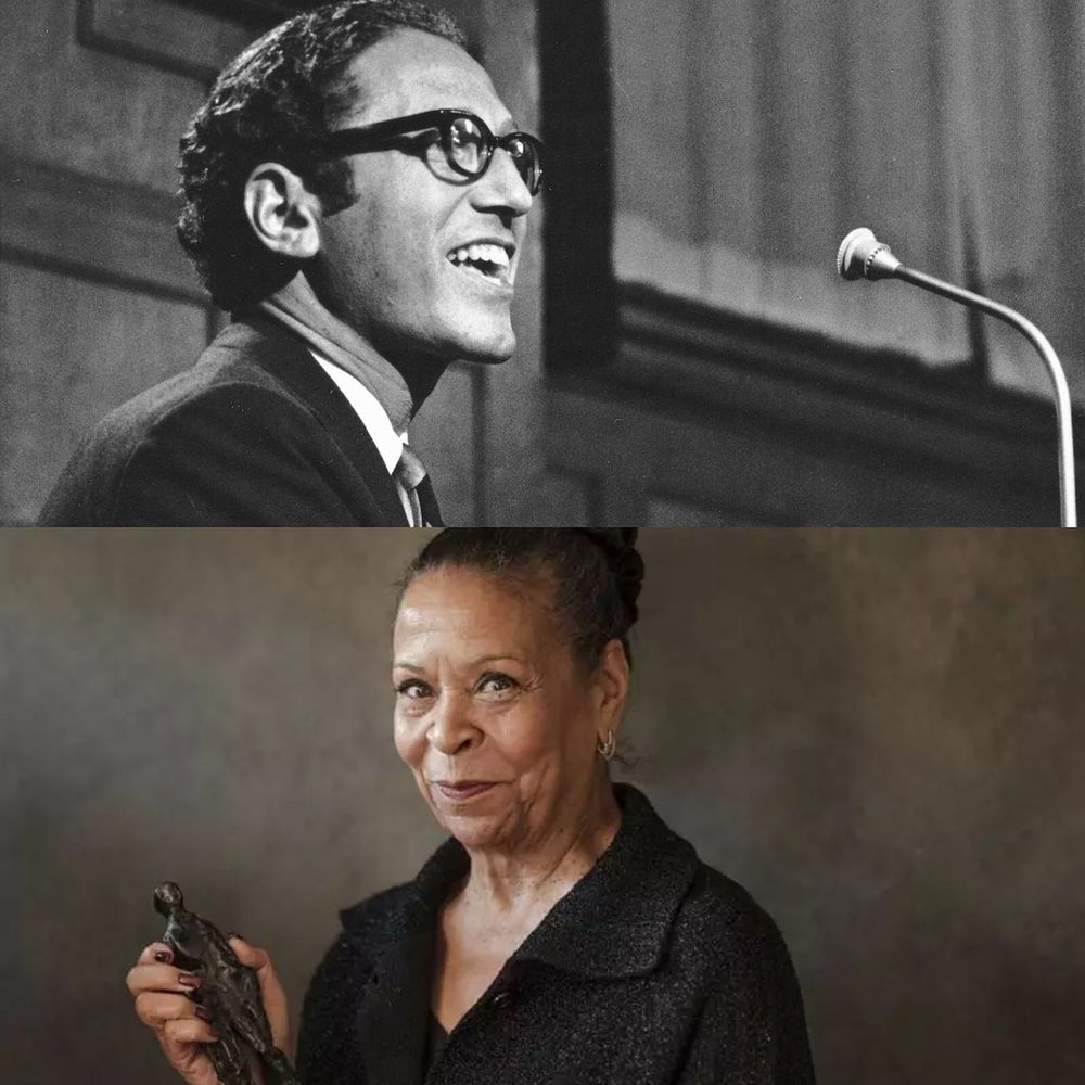 Split image. Top: Tom Lehrer, looking like he’s having the most fun. Bottom: Roberta Alexander, looking like she just got away with something spectacular. She was right. 
#musicpodcast