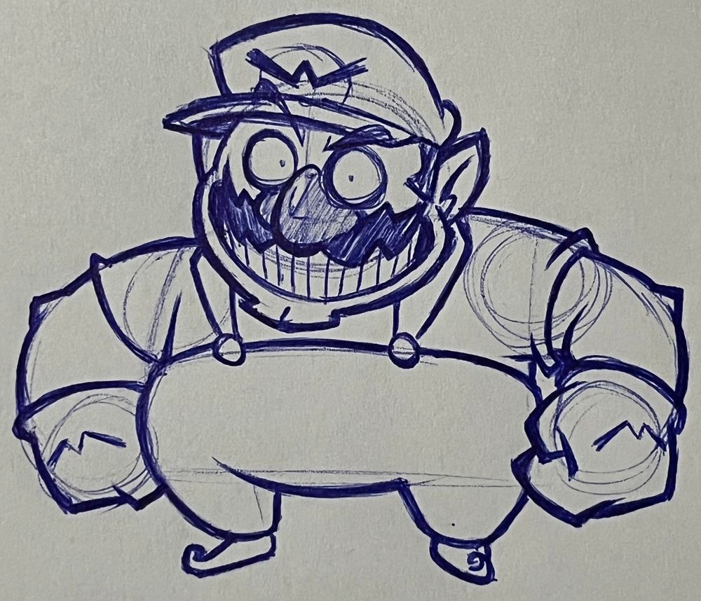 Wario, he’s just standing there, I made him wider than he is tall because that’s funny