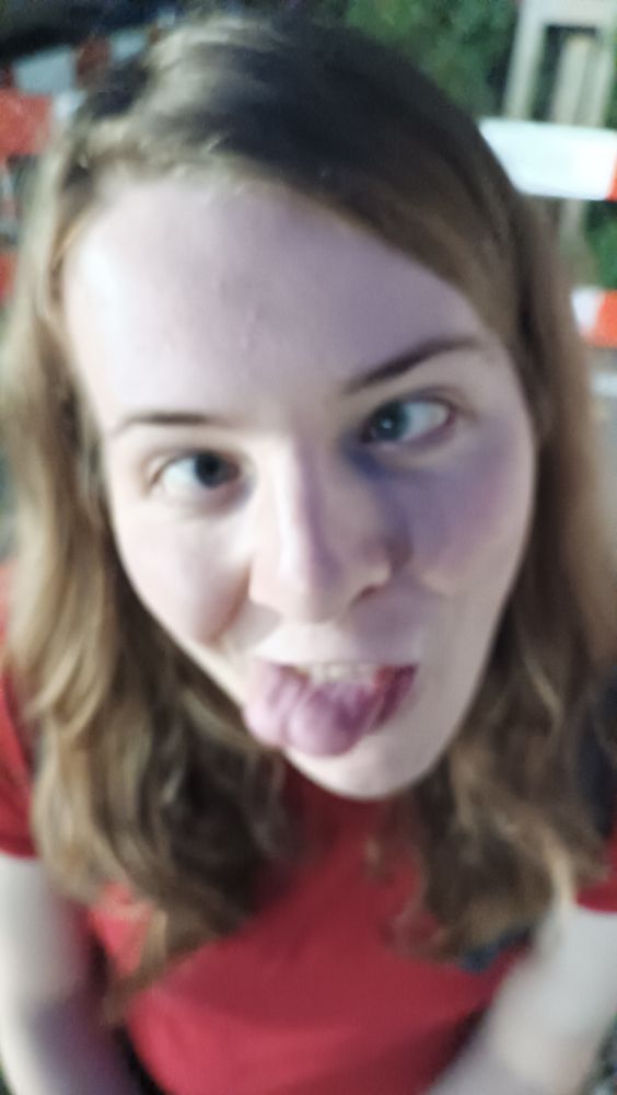 my girlfriend chiara making a silly face