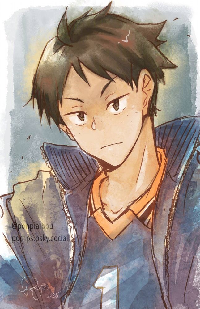 third year captain yamaguchi throwing a serious look