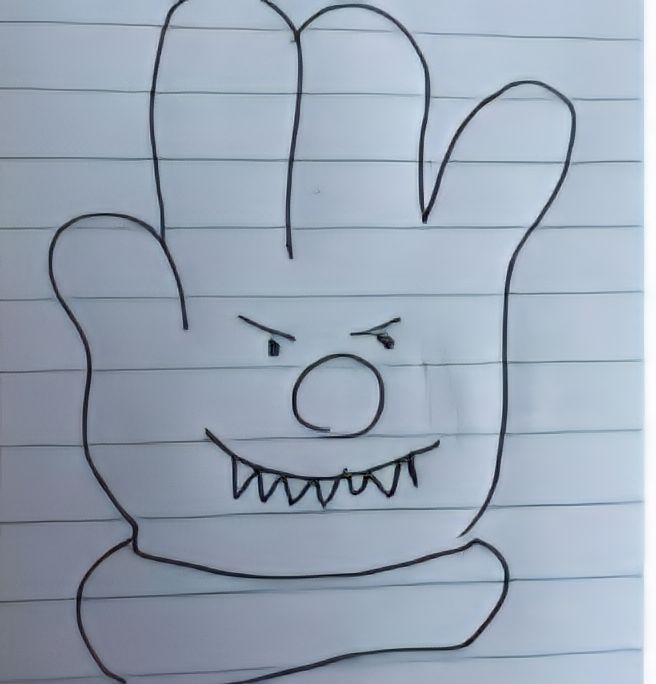 Hamburger helper with fangs 