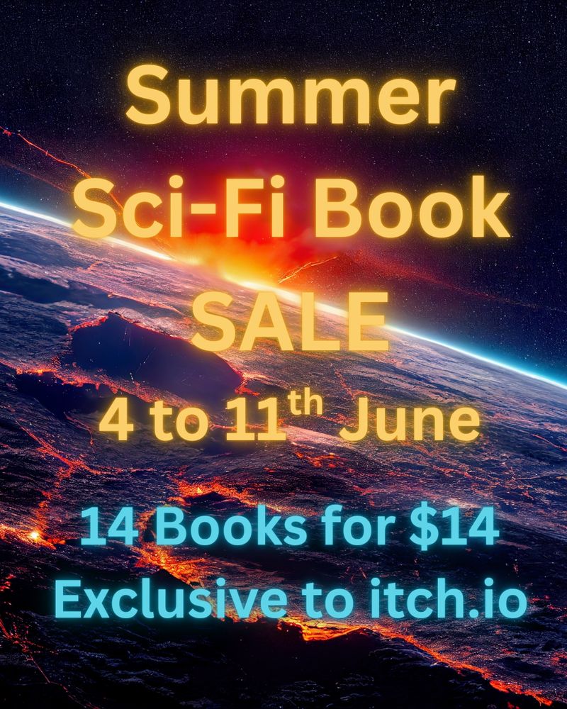 Summer sci-fi book bundle sale promo on Itch.io, link in post