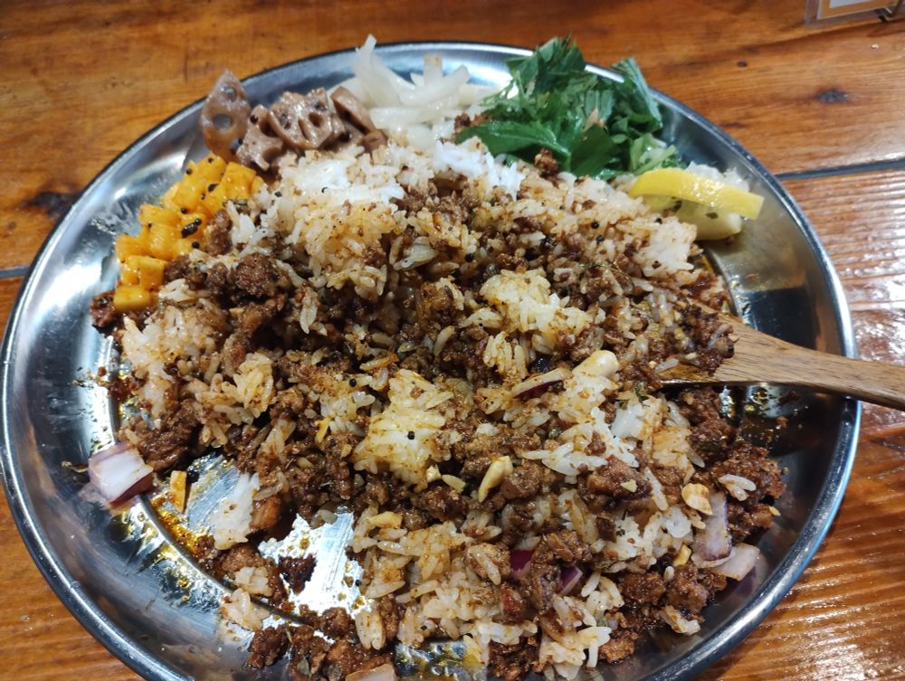 混ぜたあとのキーマカレー