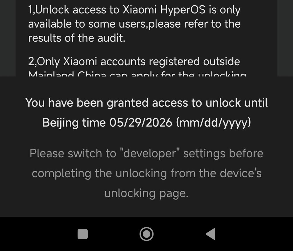 You have been granted access to unlock until Beijing time 05/29/2026 (mm/dd/yyyy)