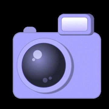 Digital illustration of a simplified camera.