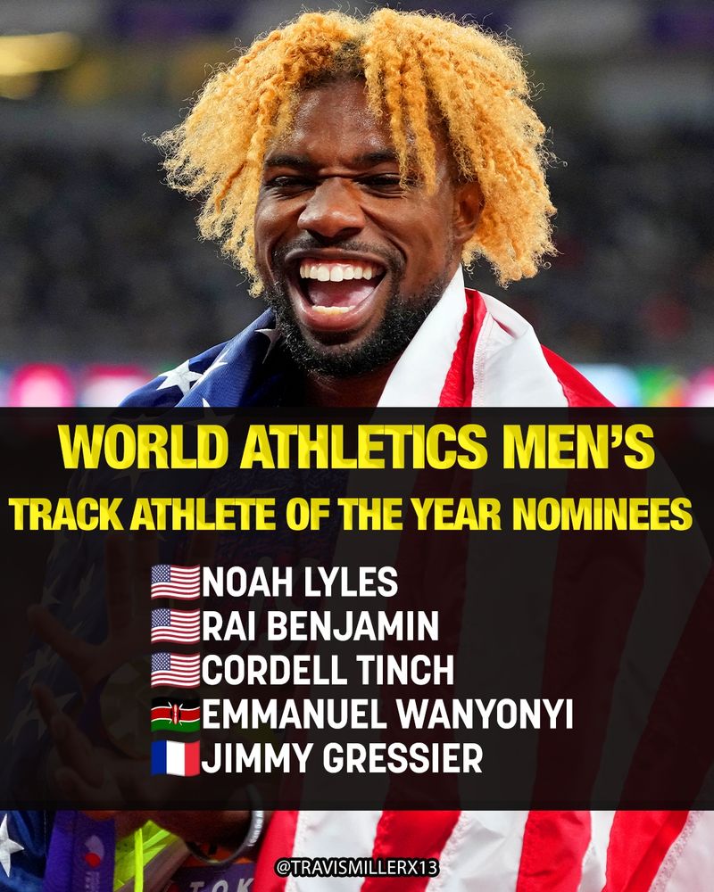 World Athletic's men's track athlete of the year nominees announced.