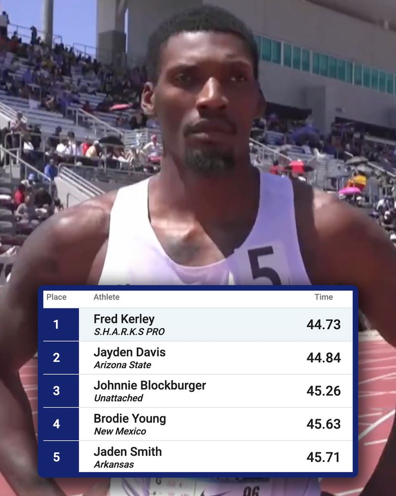 🇺🇸Fred Kerley runs 44.73 in his first 400m race since 2023