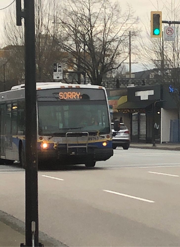 Sorry not in service sign bus 