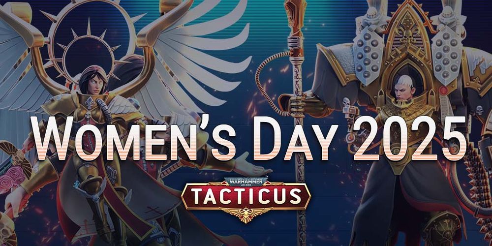 Concept art from the mobile game Tacticus, featuring the characters Celestine and Morvenn Vahl, celebrating International Women's Day 2025.