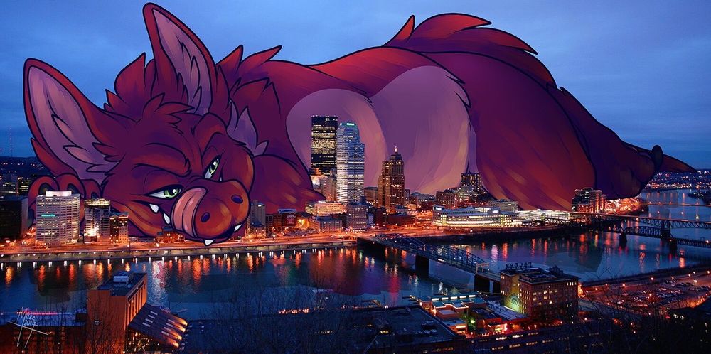 even bigger macro pal laying on most of pittsburgh 