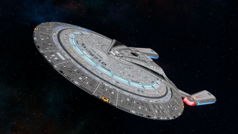 A screenshot of the Ross Class from Star Trek Online