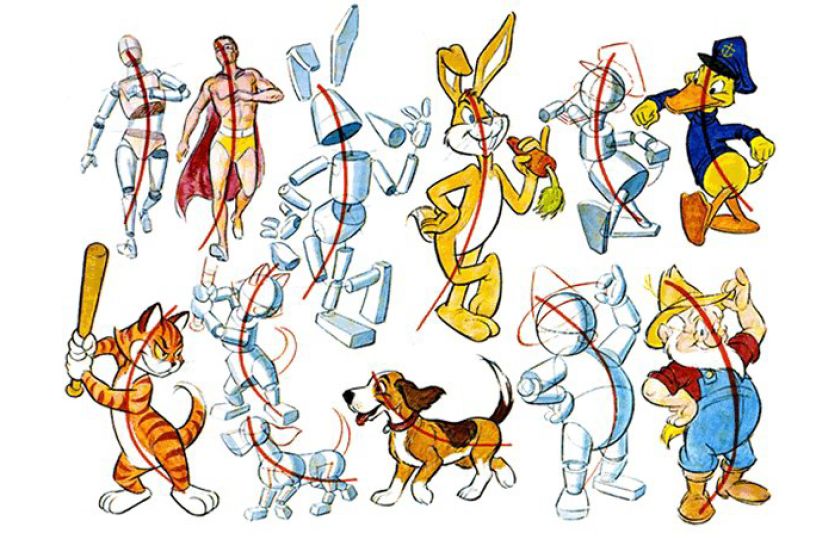 line of action visual from Preston Blairs "cartoon animation"