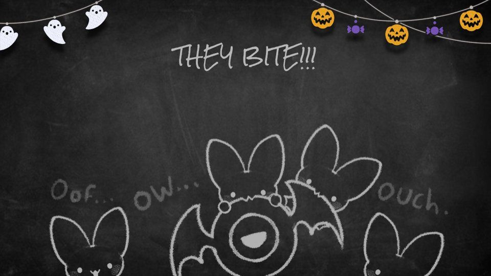 "THEY BITE!!!" above an illustration of bloodlings chewing on Saline.