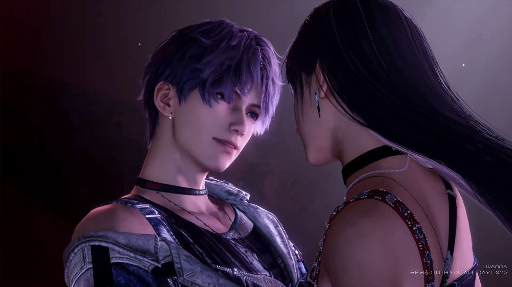 idol au rafayel love and deepspace staring down at mc with a look that could be described as longing, curious, hungry, or just plain old cunty