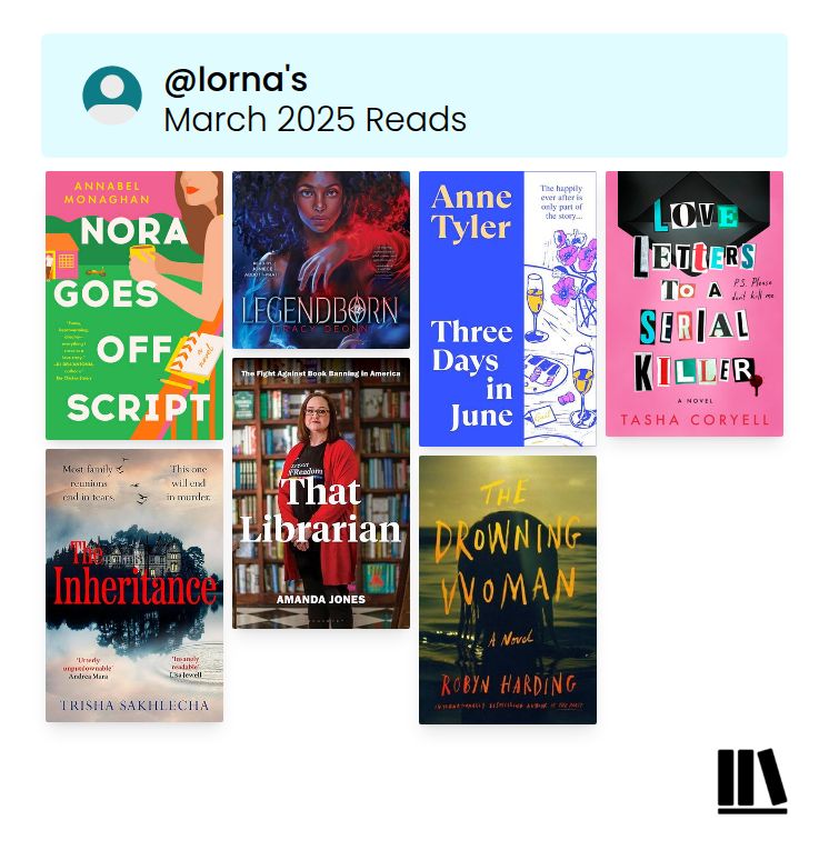 The StoryGraph cover collage for the books I read in March 2025.