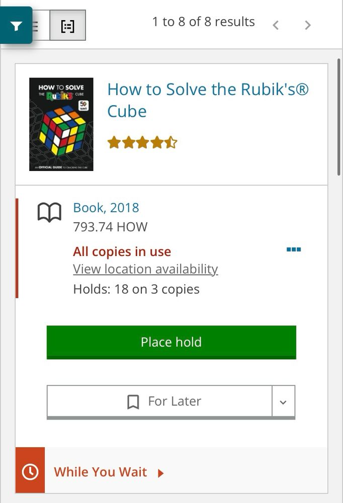 How to solve the Rubik’s cube from the ottawa public library. 18 holds on 3 copies. 