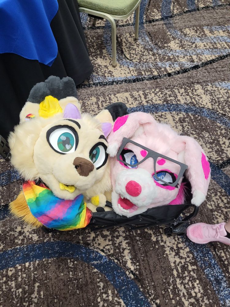 Mae and Taffy's fursyit heads 