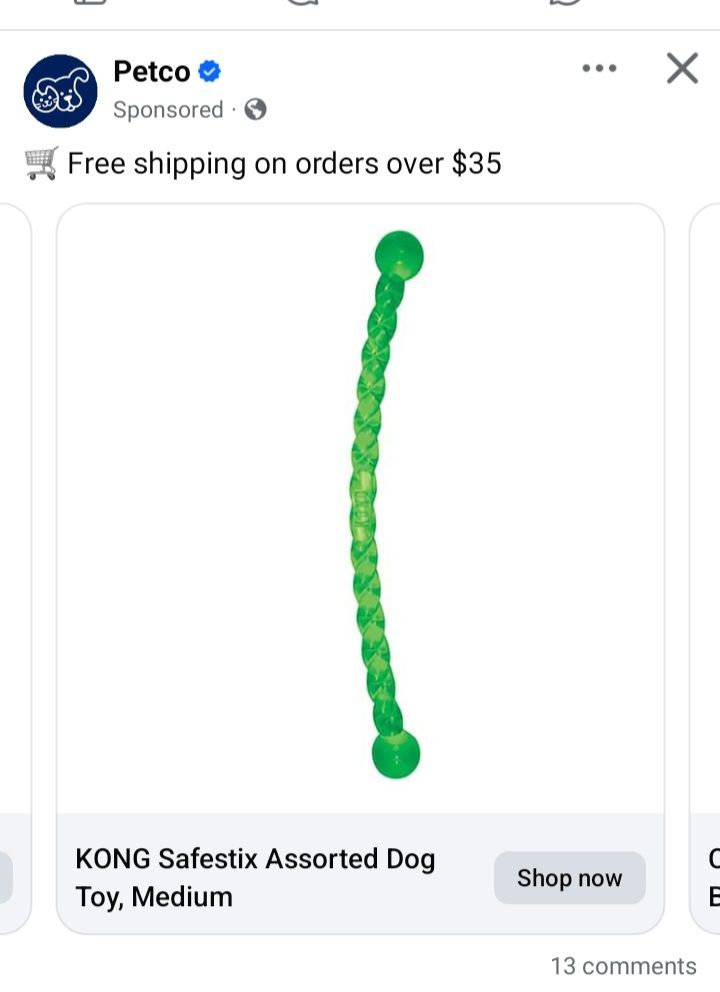 Green dog toy....
