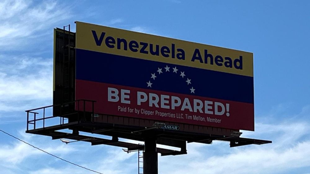 'Venezuela ahead' billboard warns drivers entering Colorado