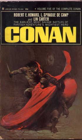The cover of the 1967 book "Conan" by Robert E. Howard, L. Sprague de Camp, and Lin Carter
Bears the image "Conan Man-Ape" (1967) by Frank Frazetta.