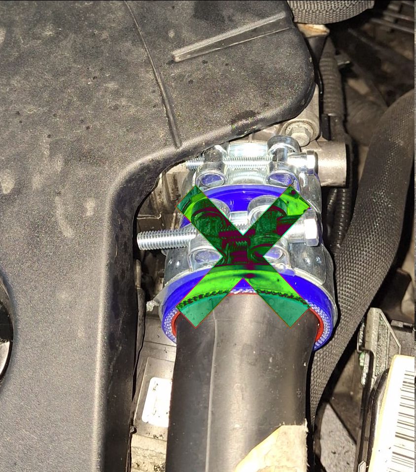 This clamp is too big to constrain the air pressure from the turbocharger hitting the throttle body.