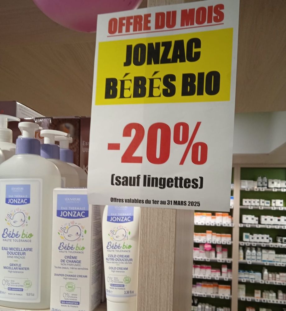 Offre du mois : Jonzac bébés bio -20%