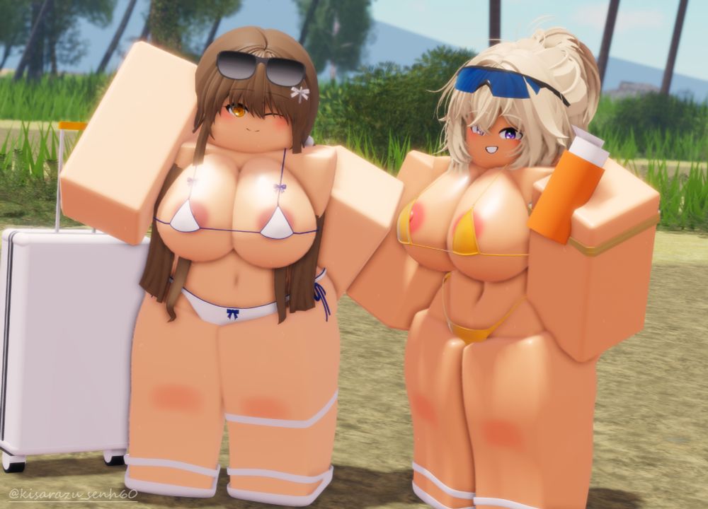 OC: Gretel (Left), Eva (Right) in Swimsuit (Early Design) Outfit#2