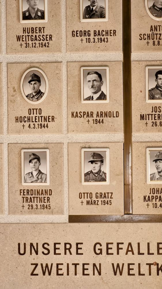 A memorial wall of Austrian soldiers