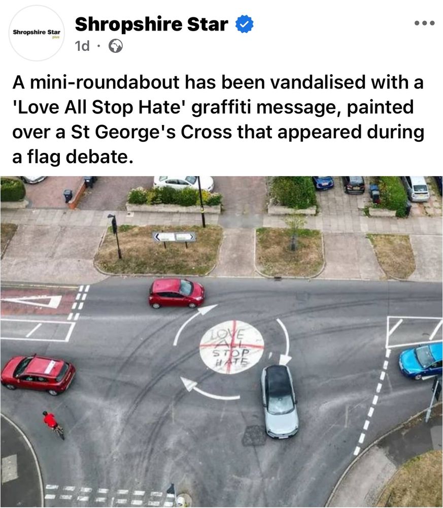Screenshot of a Shropshire Star article depicting the mini roundabout mentioned in the copy